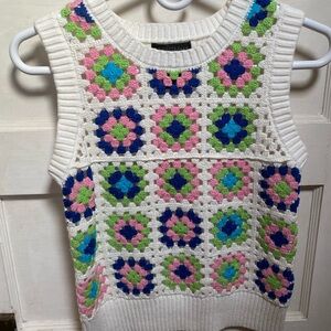 Colorful Crochet Patterned Vest